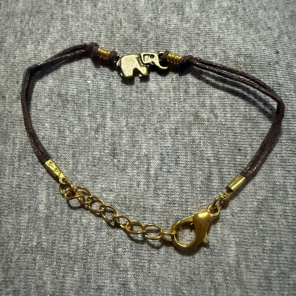 Elephant Charm Bracelet with Gold Accents